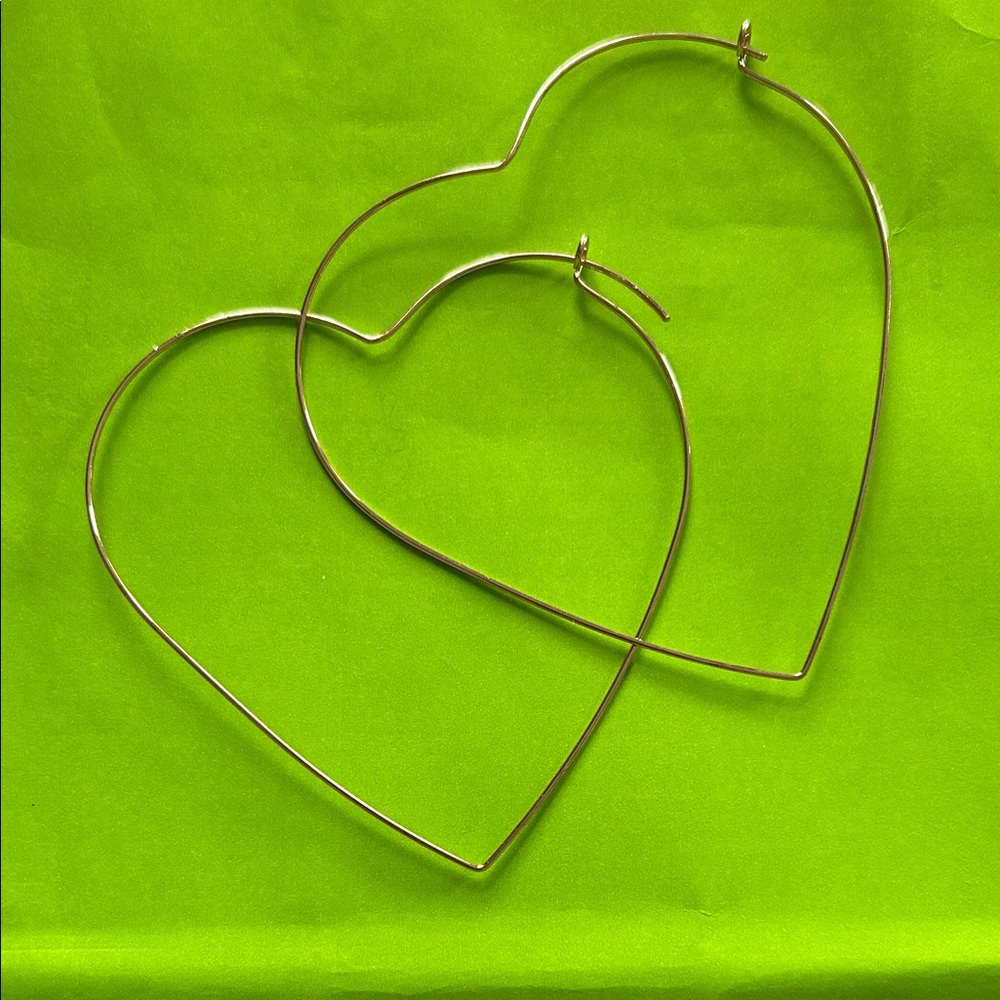 Gold Heart Hoop Earrings - Women Jewelry